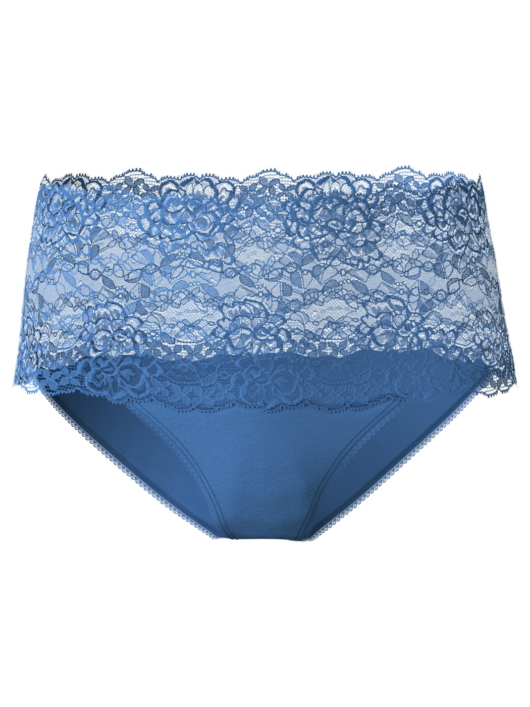 Women - High-waisted briefs with lace waistband made of Lace in Blue, Lace, from the Sensual Secrets series by CALIDA