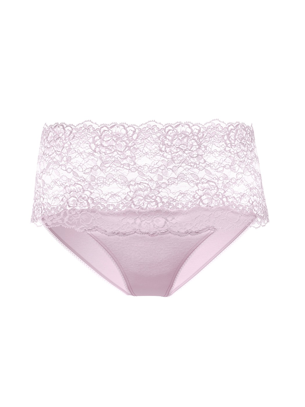 Women - High-waisted briefs with lace waistband made of Cotton in Pink, Lace, from the Sensual Secrets series by CALIDA