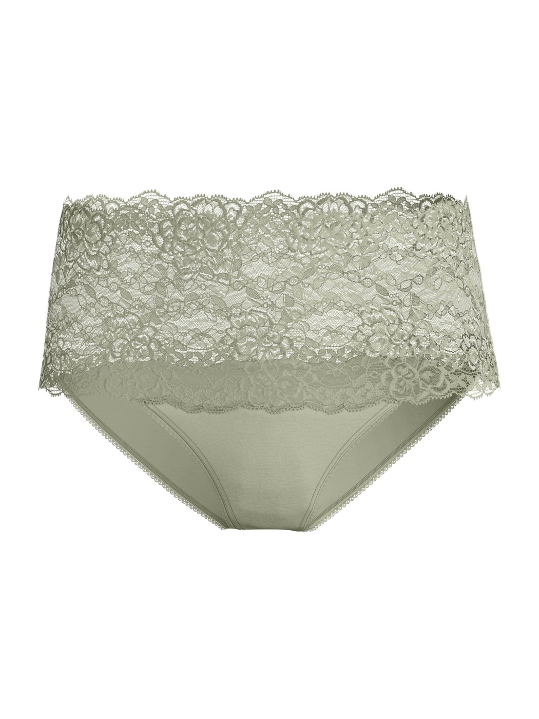 Women - High-waisted briefs with lace waistband made of Lace in Green, Lace, from the Sensual Secrets series by CALIDA