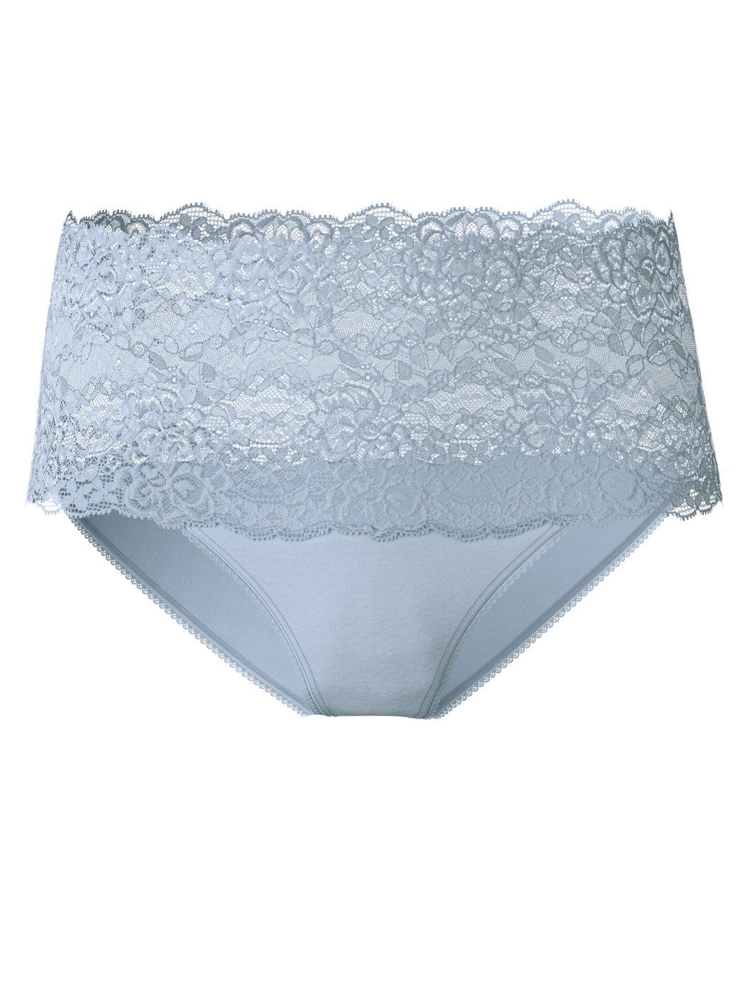 High-waisted briefs with lace waistband