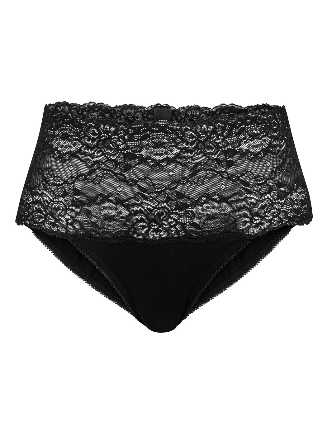 Slip taille haute avec bordures en dentelle