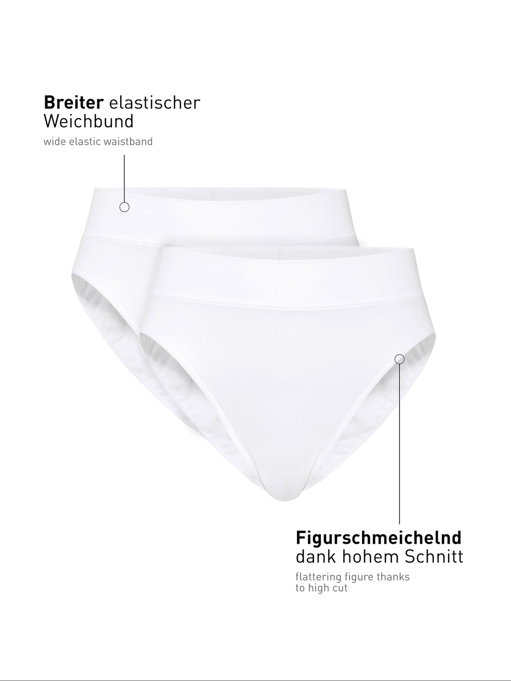 Slip im Doppelpack, high waist