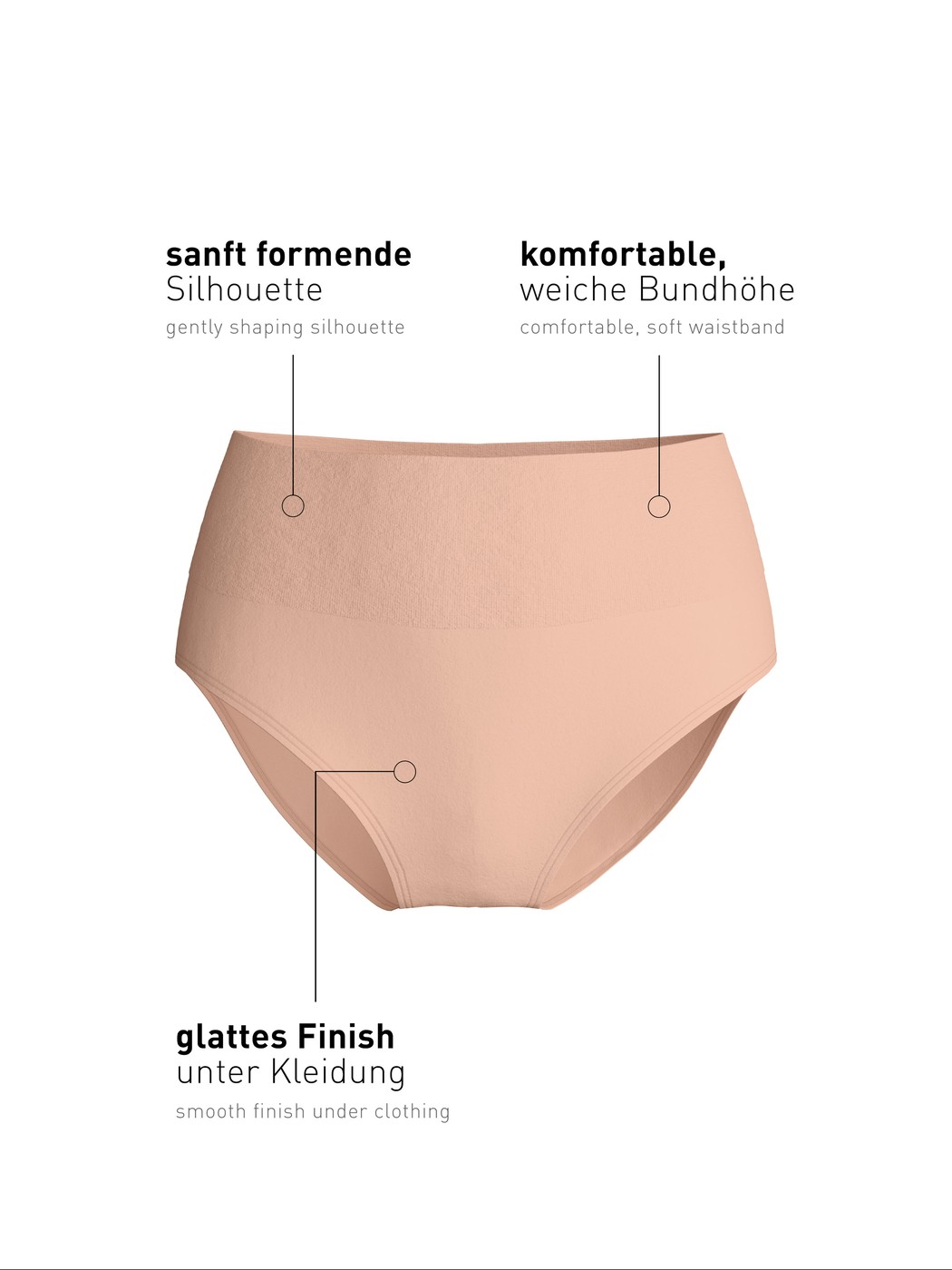 Femme - Culotte gainante en Polyamide de couleur Rose, Unicolore, de la série Seamless Shape de CALIDA