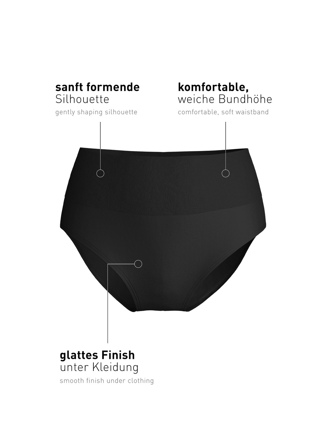 Femme - Culotte gainante en Polyamide de couleur Noir, Unicolore, de la série Seamless Shape de CALIDA