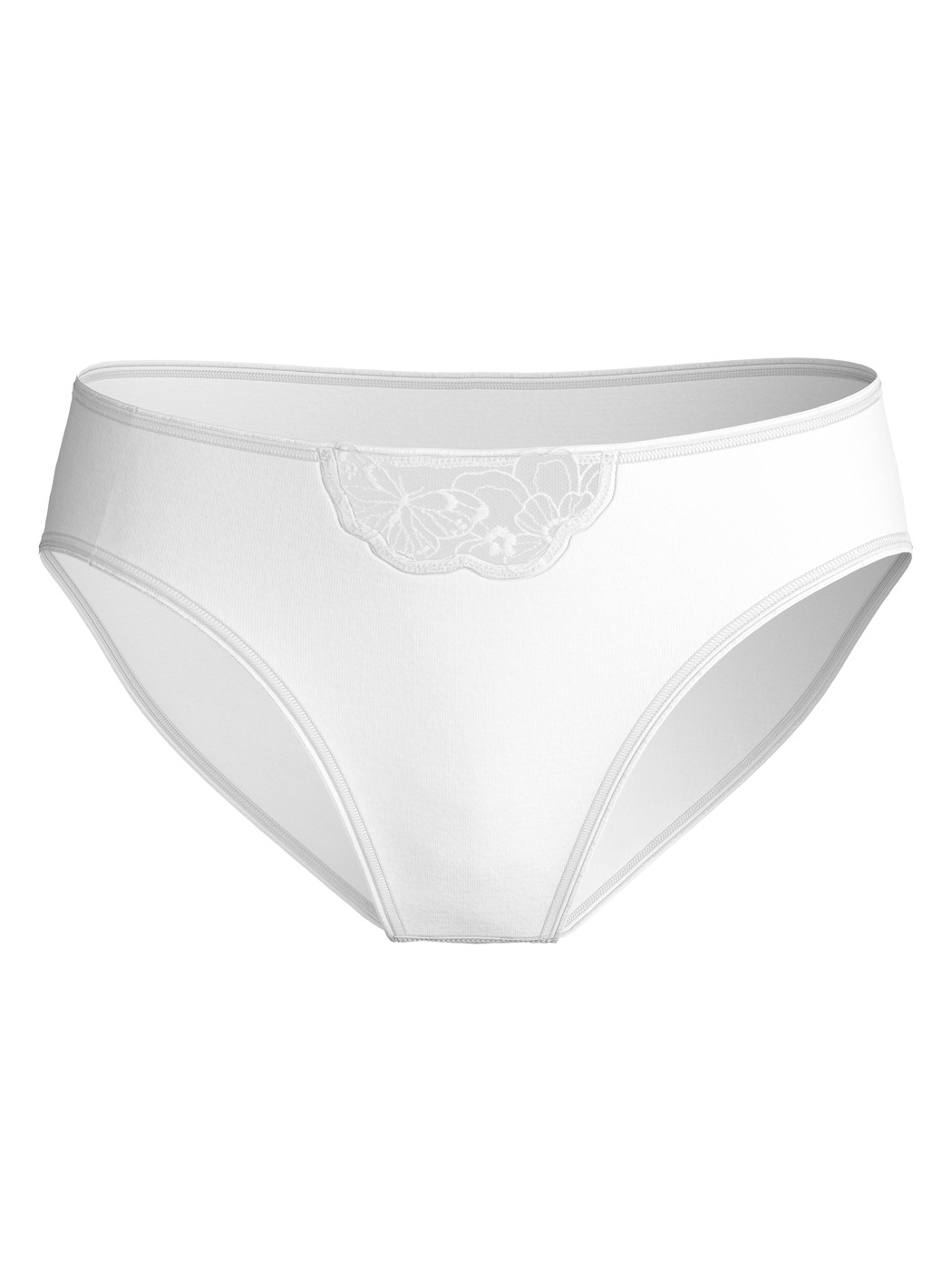 Femme - mini-slip en 100% coton de couleur Blanc, Dentelle, de la série Cotton Desire de CALIDA