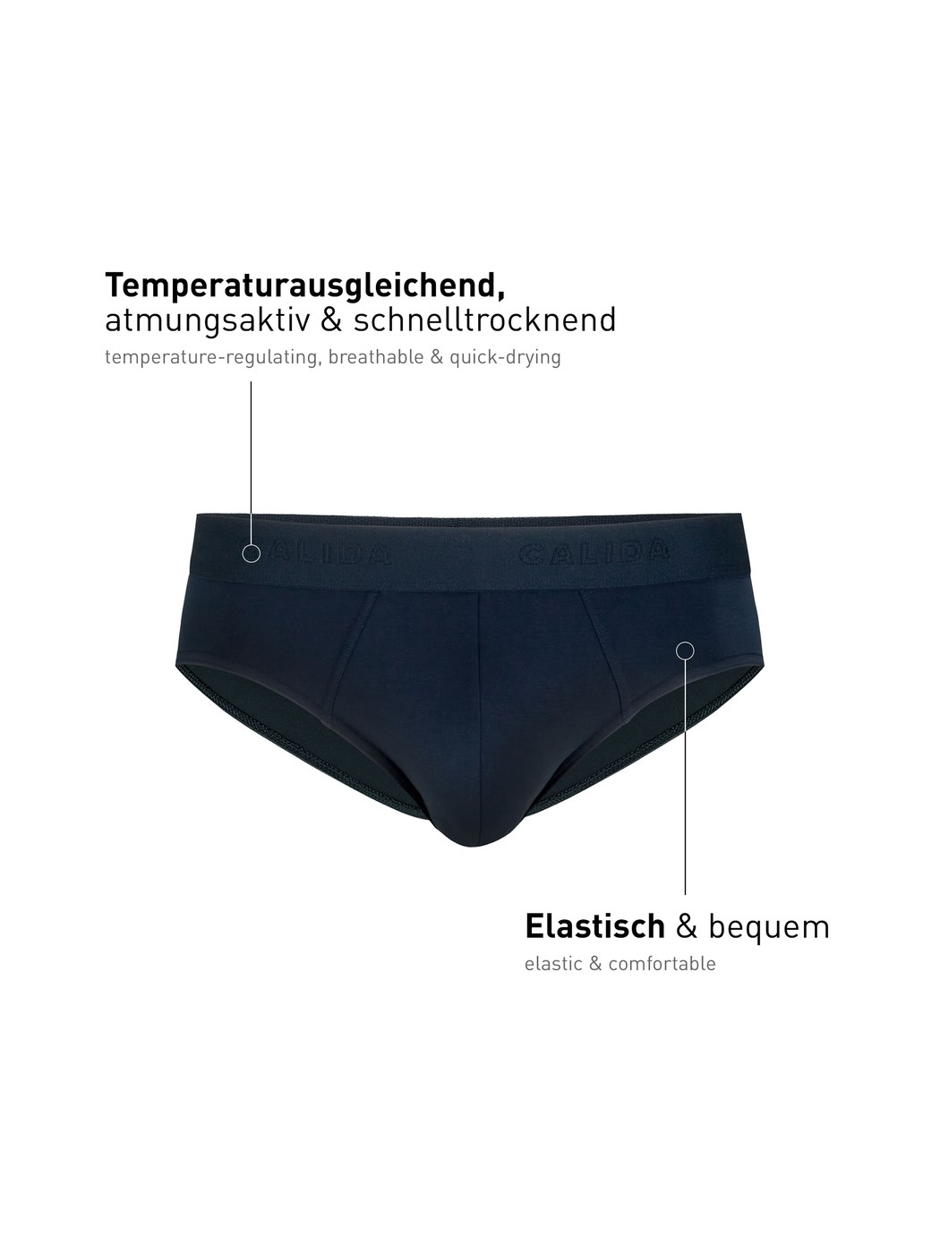 Herren - Slip mit Softbund aus Modal in Blau, Einfarbig aus Serie Clean Line von CALIDA