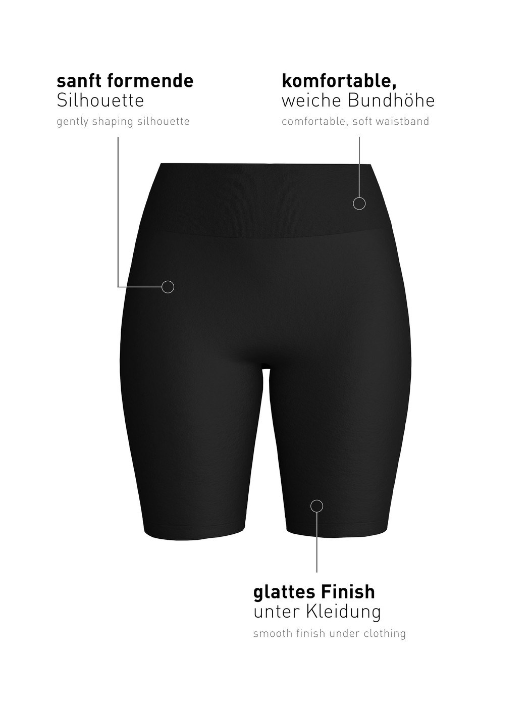 Damen - Shaping Radlerhose aus Polyamid in Schwarz, Einfarbig aus Serie Seamless Shape von CALIDA