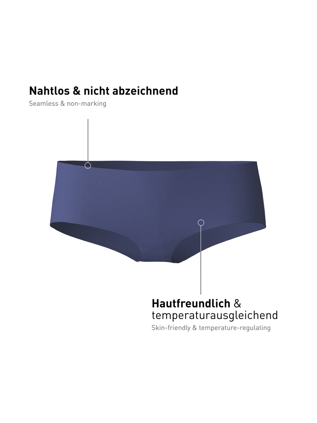 Damen - Seamless-Panty, low cut aus Modal in Blau, Einfarbig aus Serie Natural Skin von CALIDA