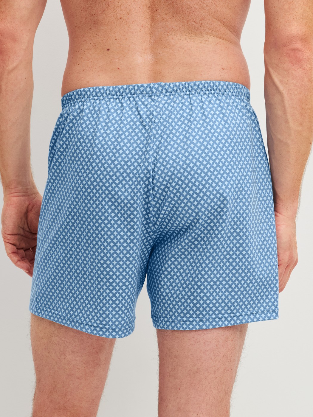 Le mannequin Homme porte le/la Boxershorts, lot de 2 en 100% coton de couleur Bleu, À motifs, de la série Cotton Special de CALIDA, Image supplémentaire