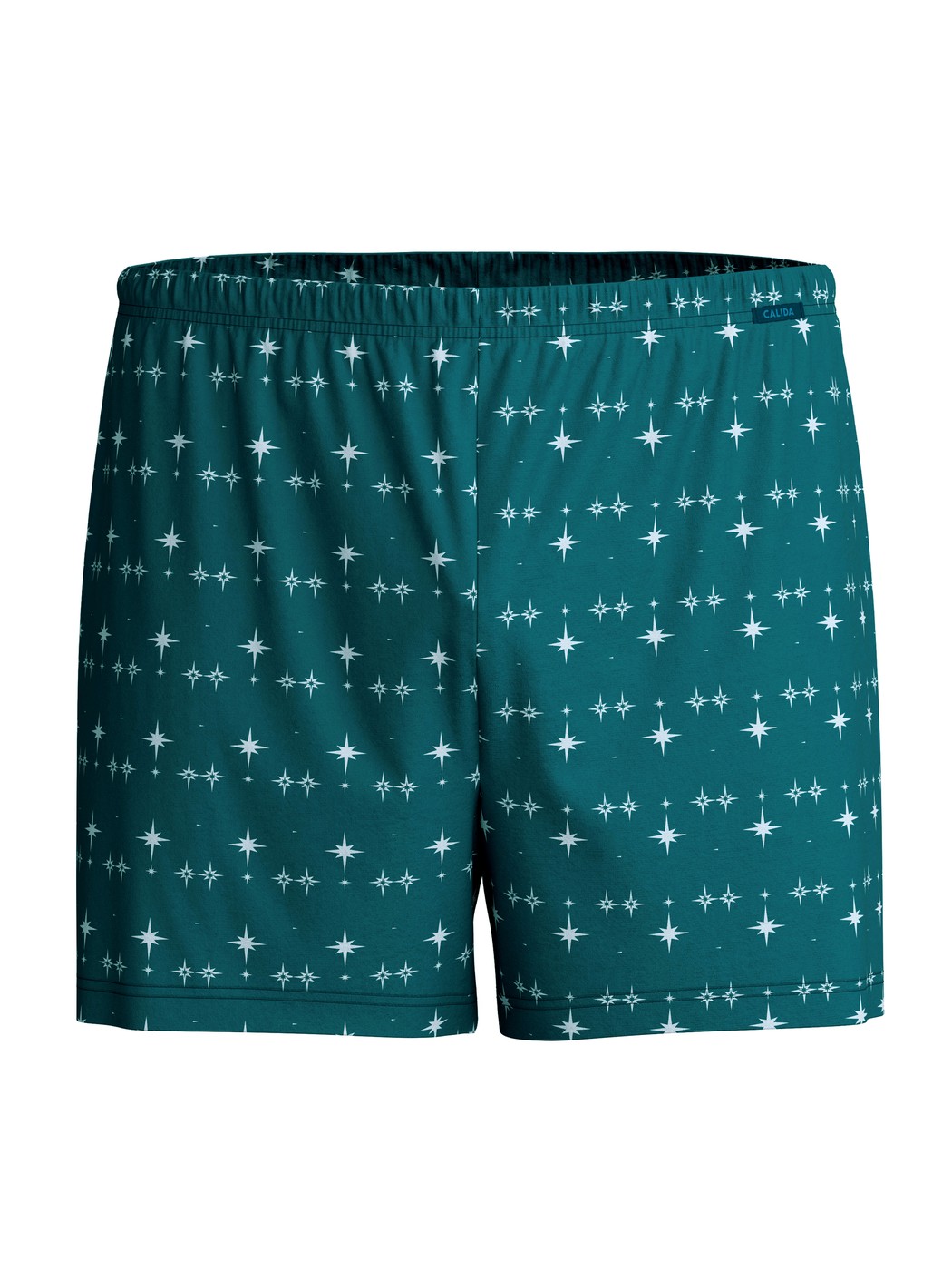Herren - Jersey-Boxershorts ohne Eingriff aus 100% Baumwolle in Türkis, Gemustert aus Serie Prints von CALIDA