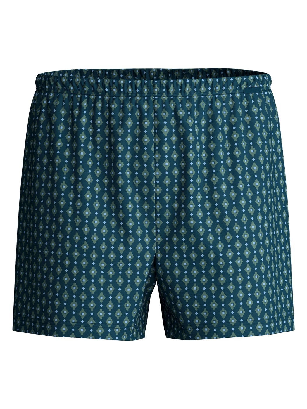 Herren - Jersey-Boxershorts ohne Eingriff aus 100% Baumwolle in Türkis, Gemustert aus Serie Prints von CALIDA