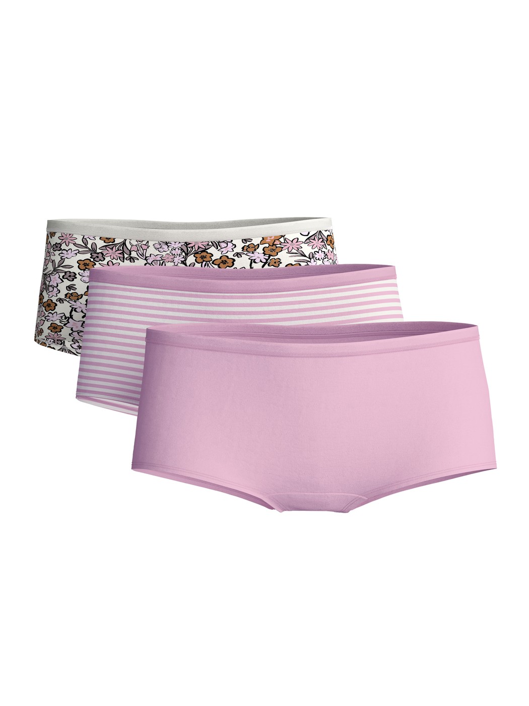Women - Panties, 3-Pack made of Polyamide in Purple, Floral, from the Eco Sense series by CALIDA