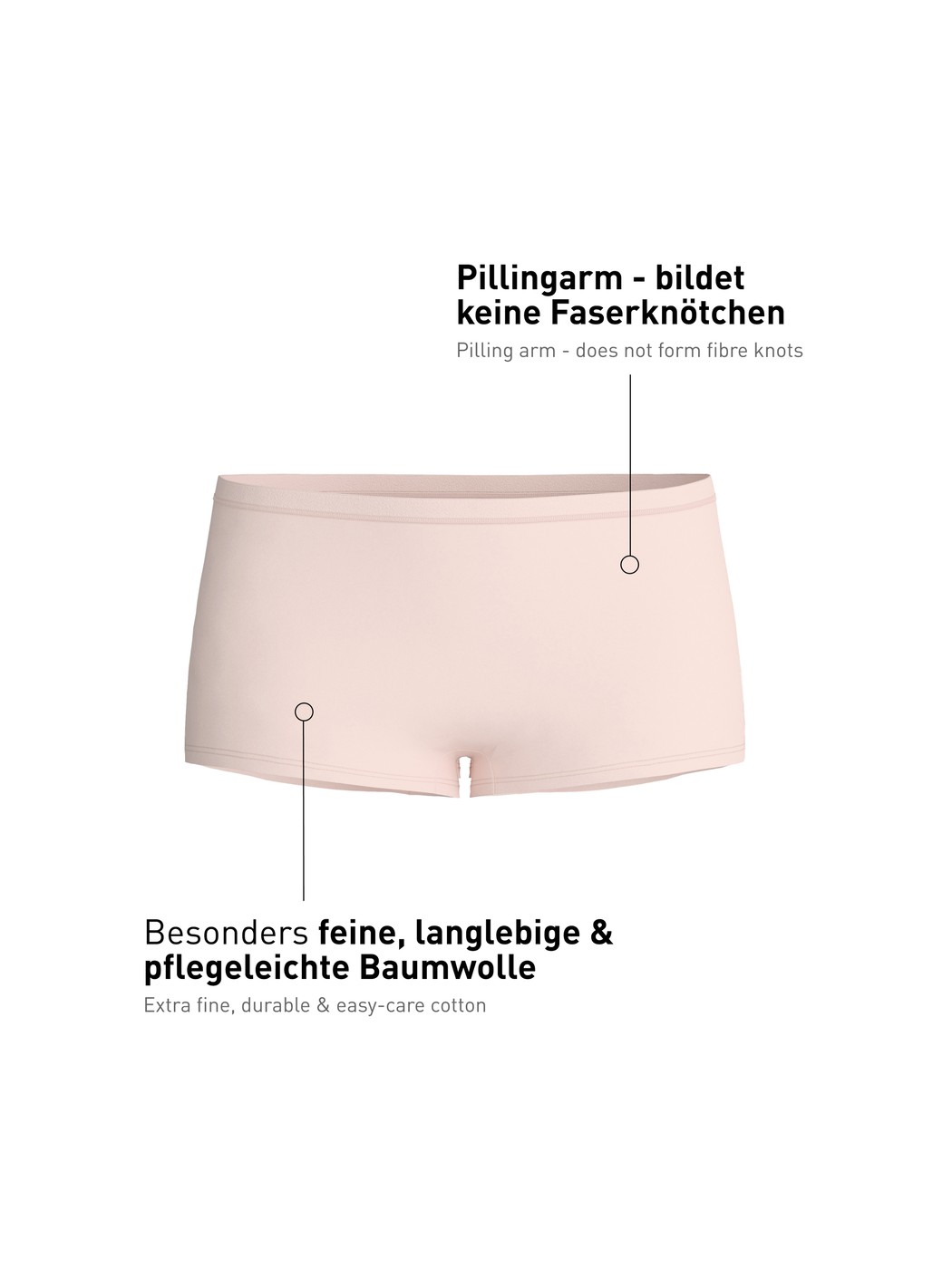 Women - Shorty regular cut made of Cotton in Pink, Unicoloured, from the Natural Comfort series by CALIDA