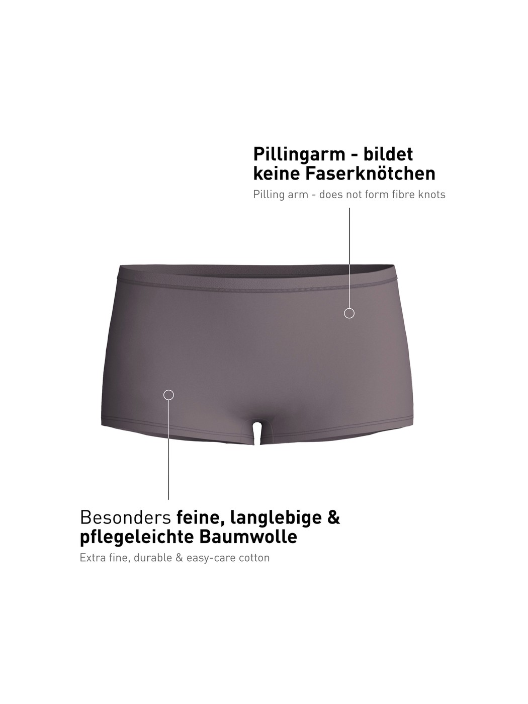Women - Shorty regular cut made of Cotton in Brown, Unicoloured, from the Natural Comfort series by CALIDA