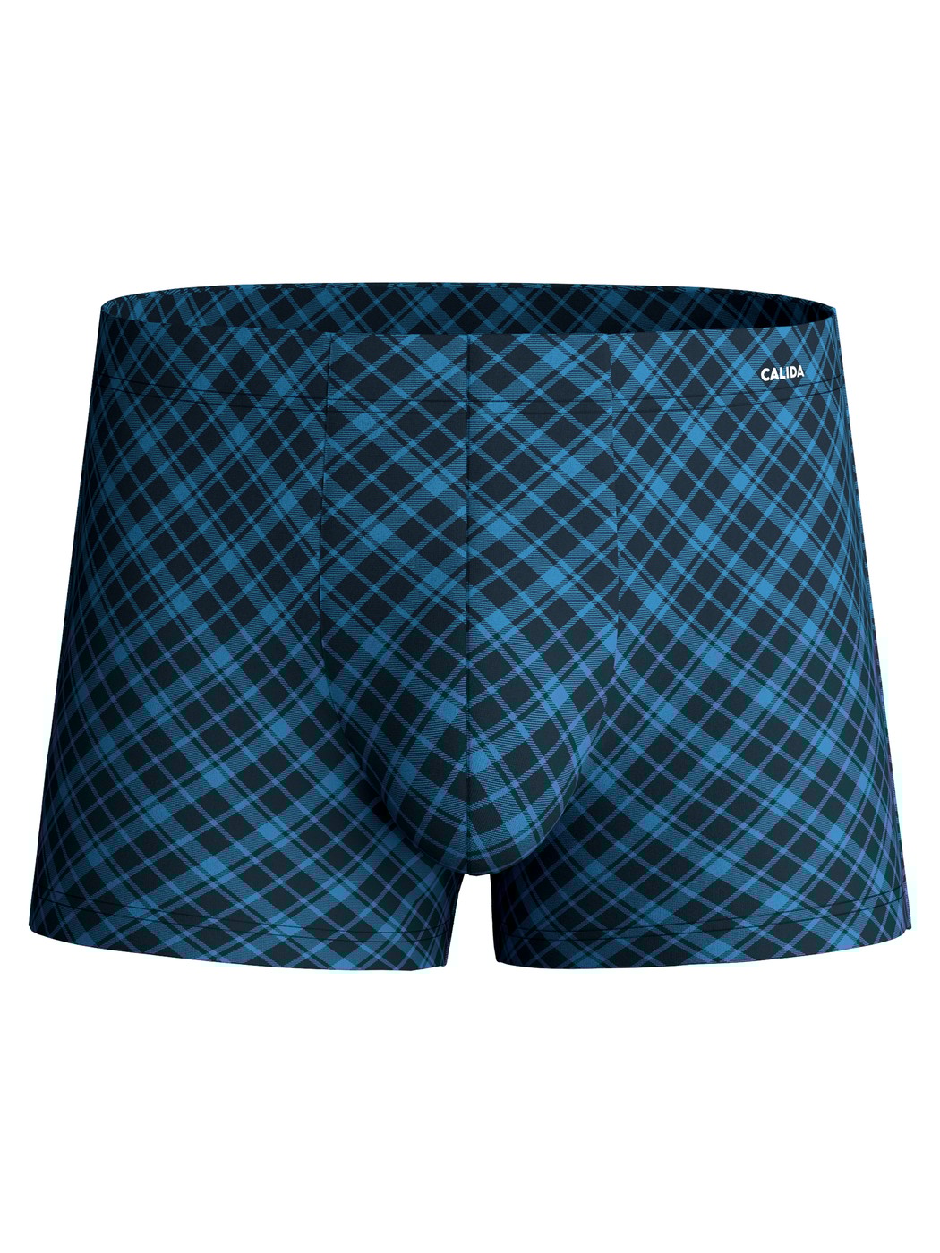 Herren - Boxer Brief aus Baumwolle in Blau, Kariert aus Serie Cotton Code Design von CALIDA