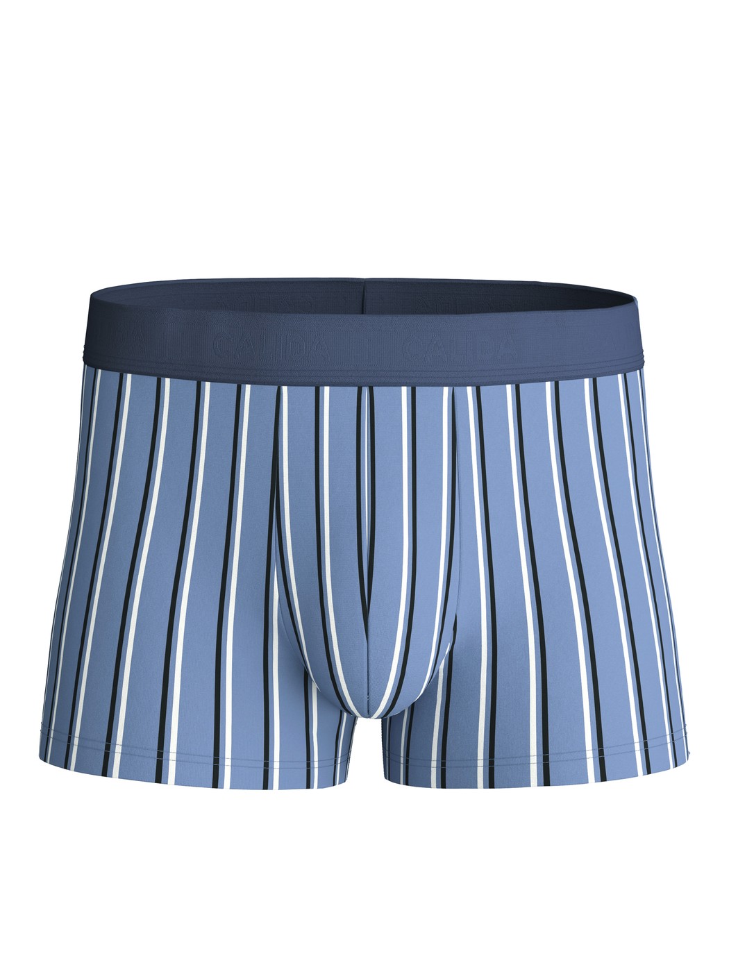 Herren - Boxer Brief mit Softgummibund aus Pima® Baumwolle in Blau, Gestreift aus Serie Grafic Cotton von CALIDA