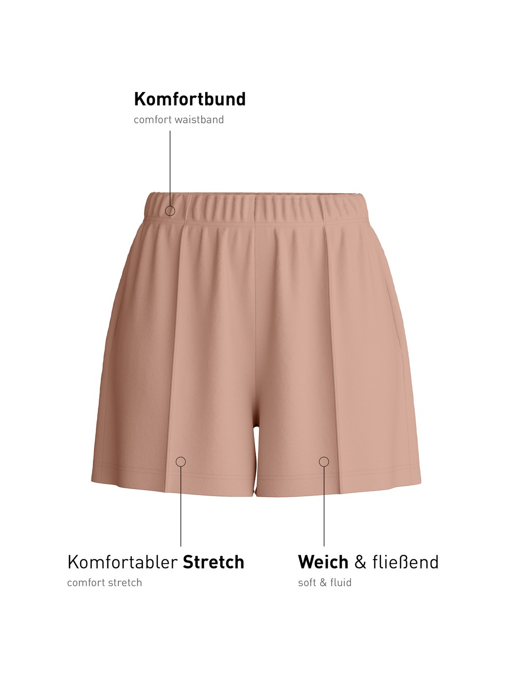 Damen - Loungeshorts aus Modal in Braun, Einfarbig aus Serie Natural Loungewear von CALIDA