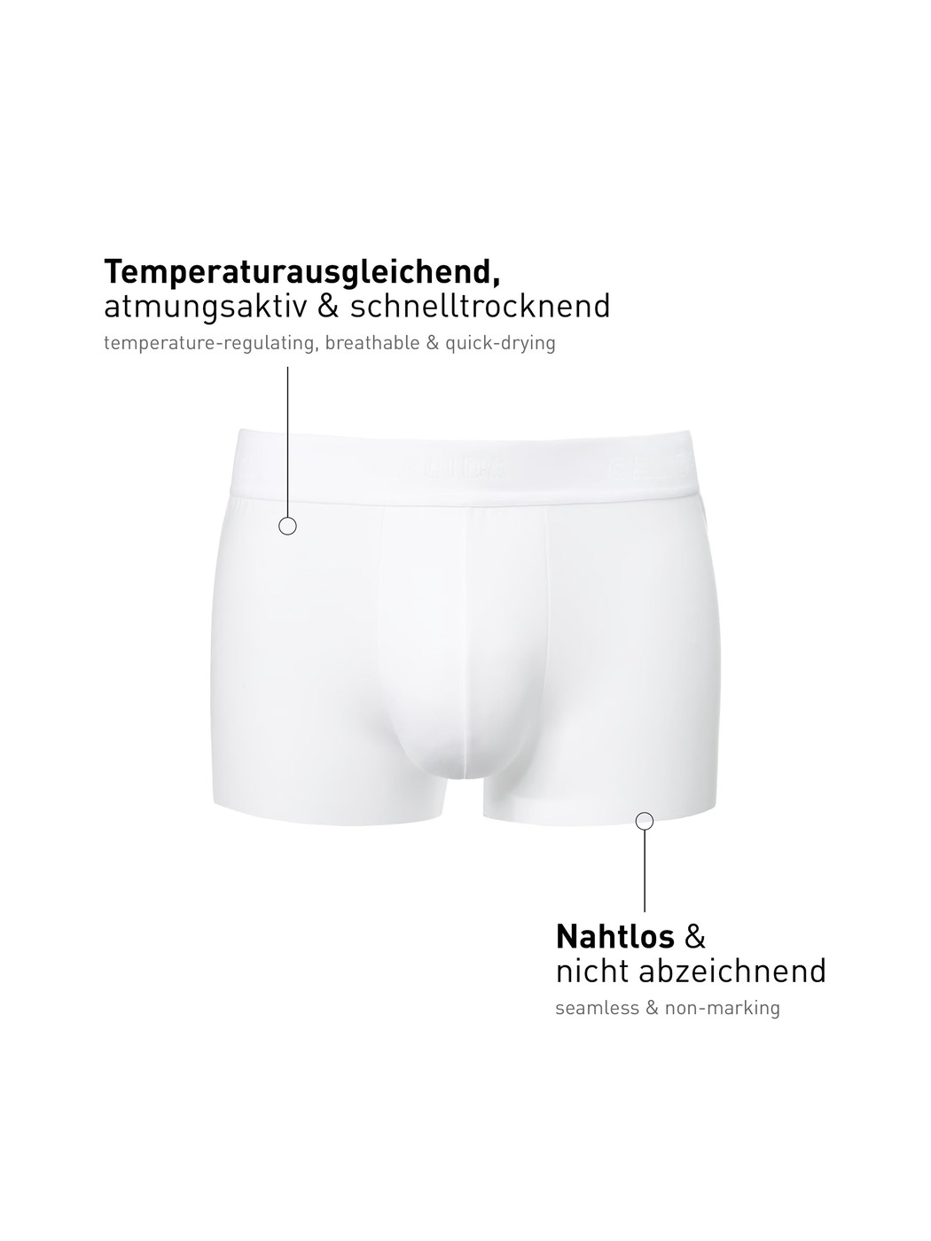 Herren - Boxer Brief mit Softbund aus Modal in Weiß, Einfarbig aus Serie Clean Line von CALIDA