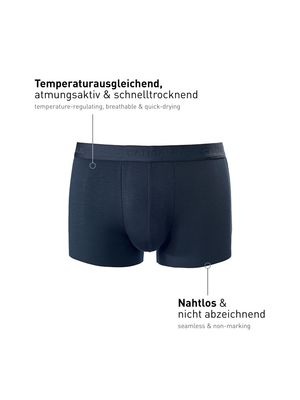 Herren - Boxer Brief mit Softbund aus Modal in Blau, Einfarbig aus Serie Clean Line von CALIDA