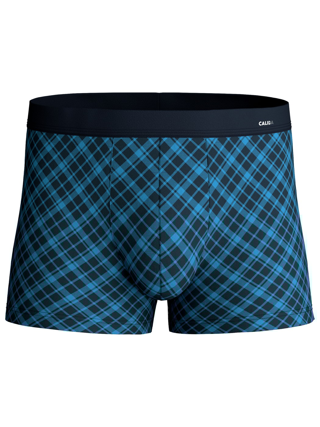 Herren - Boxer Brief mit Softgummibund aus Baumwolle in Blau, Kariert aus Serie Cotton Code Design von CALIDA