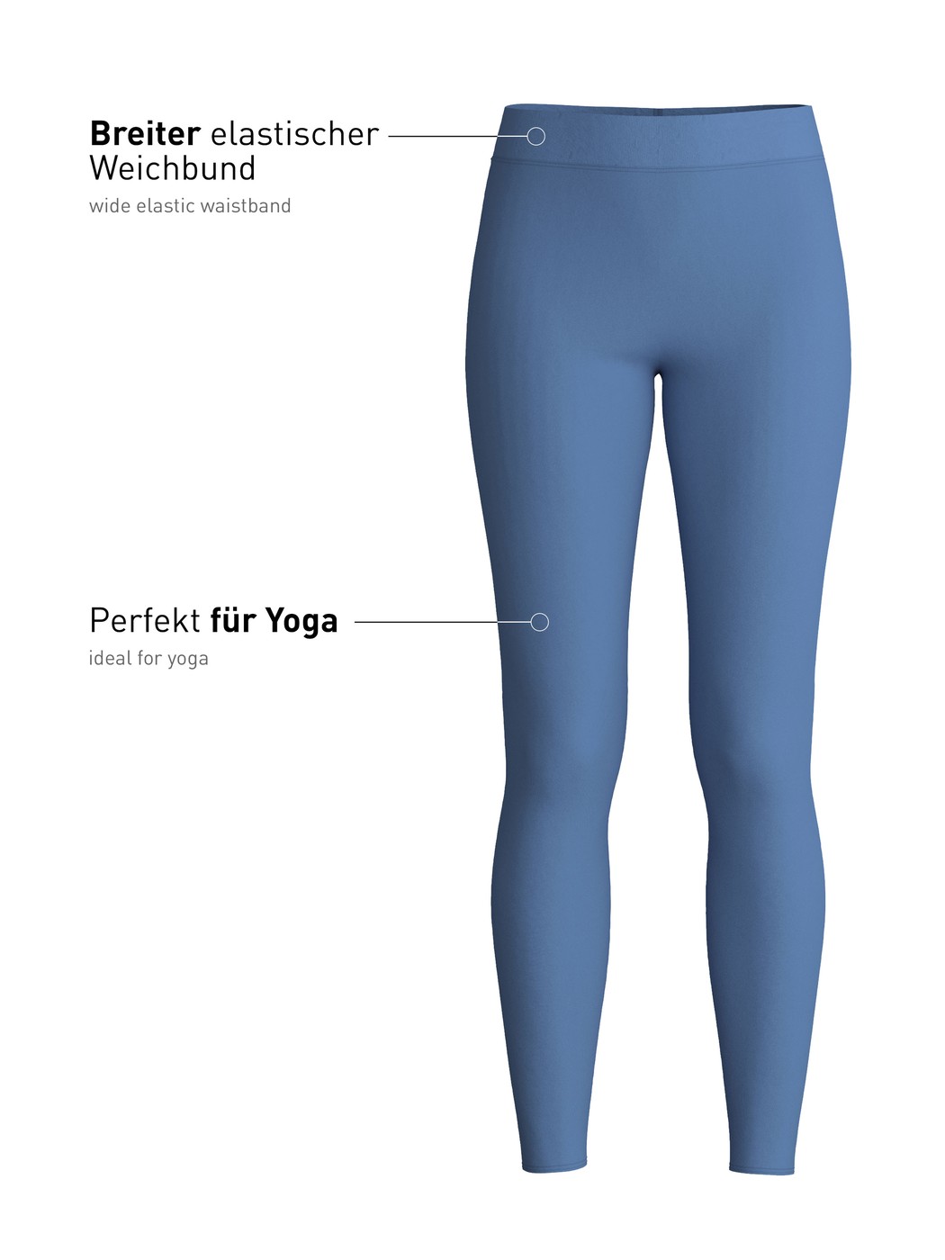 Damen - Leggings aus Baumwolle in Blau, Einfarbig aus Serie Elastic von CALIDA