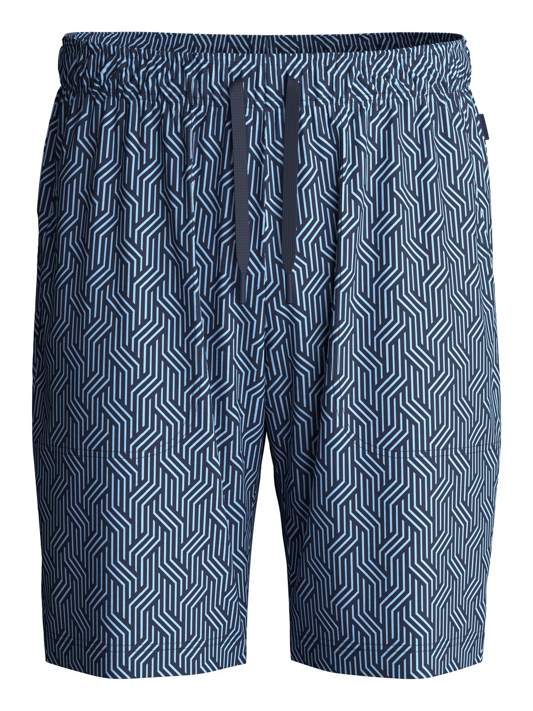 Herren - Bermudas mit Seitentaschen aus Baumwolle in Blau, Gemustert aus Serie RMX Sleep Free von CALIDA