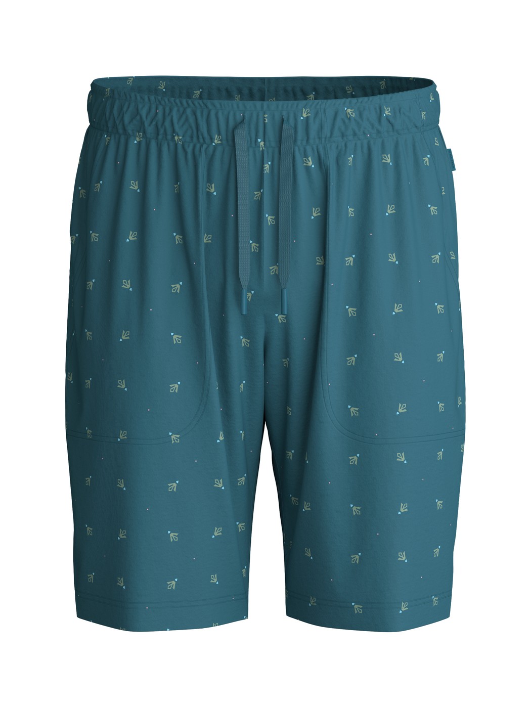 Herren - Bermudas mit Seitentaschen aus Baumwolle in Türkis, Gemustert aus Serie RMX Sleep Free von CALIDA