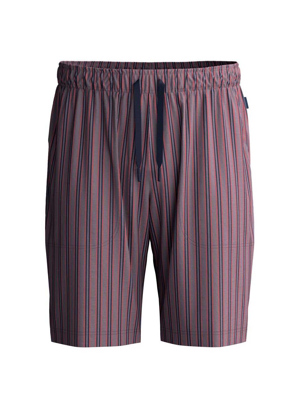 Herren - Bermudas mit Seitentaschen aus Baumwolle in Braun, Gestreift aus Serie RMX Sleep Superlight von CALIDA