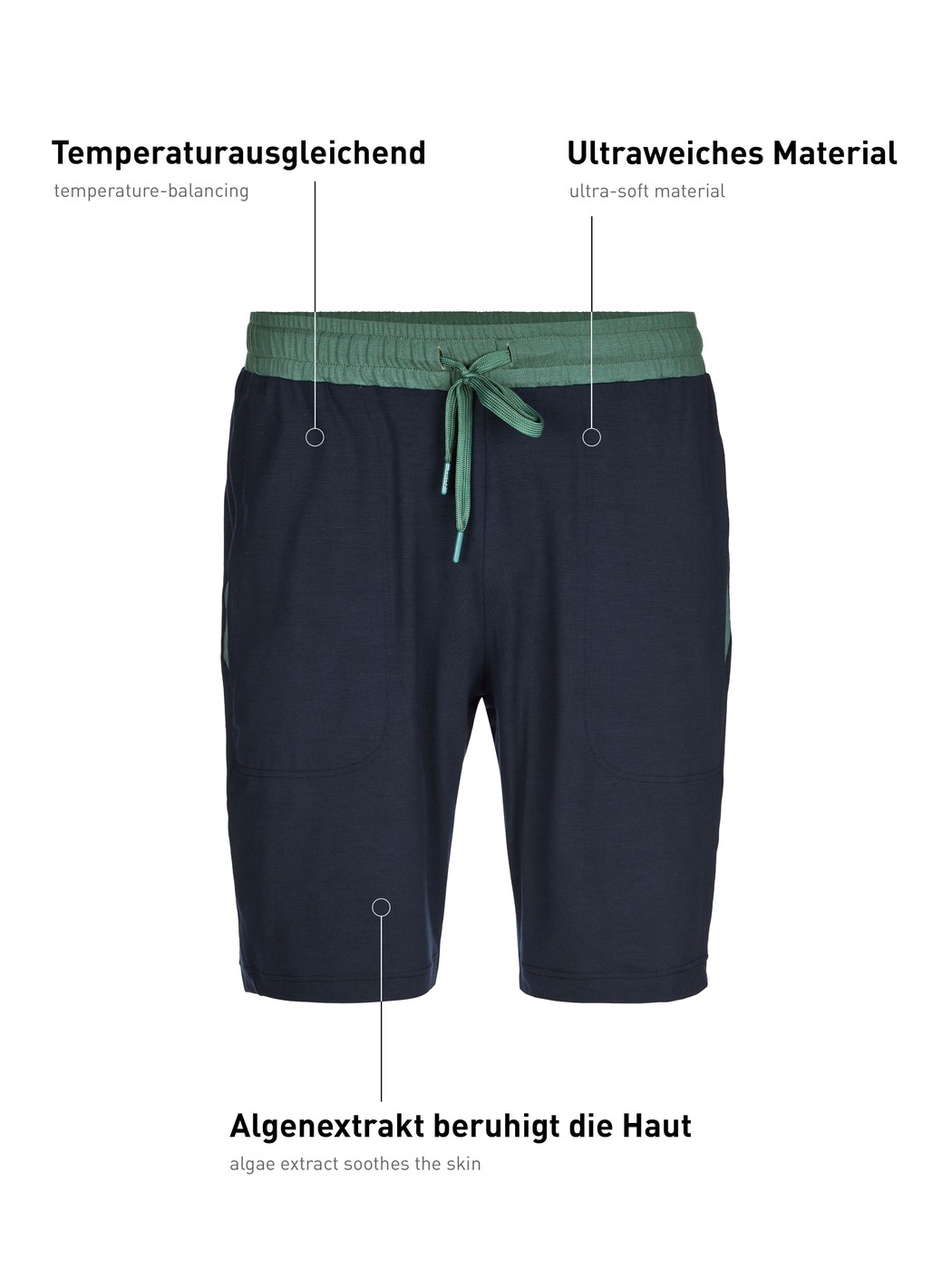 Herren - Bermudas aus Modal in Blau, Einfarbig aus Serie DSW Balancing von CALIDA