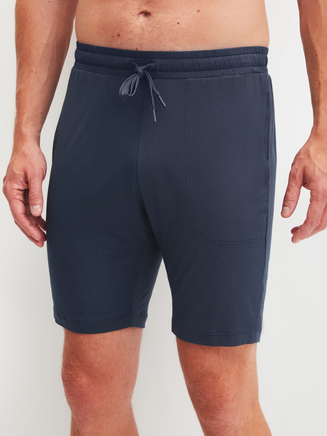 Men model is wearing Shorts made of Modal in Blue, Unicoloured from the DSW Balancing series by CALIDA, Front view