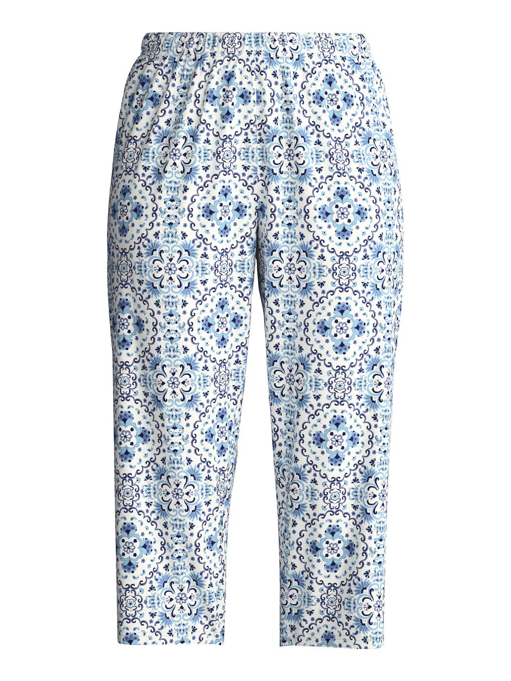 Damen - 3/4-Pyjamahose aus 100% Baumwolle in Blau, Gemustert aus Serie Favourites Tiles von CALIDA