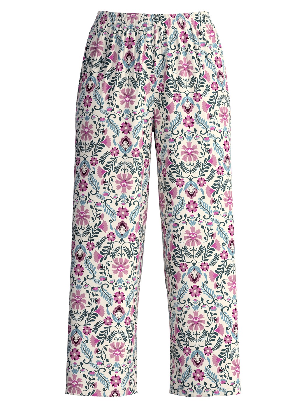 Women - 7/8 Pyjama bottom made of 100% Cotton in Pink, Patterned, from the Favourites Botanic series by CALIDA