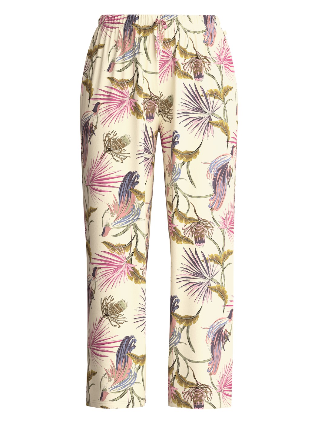 Women - 7/8 pyjama trousers made of 100% Cotton in Beige, Floral, from the Favourites Arts series by CALIDA