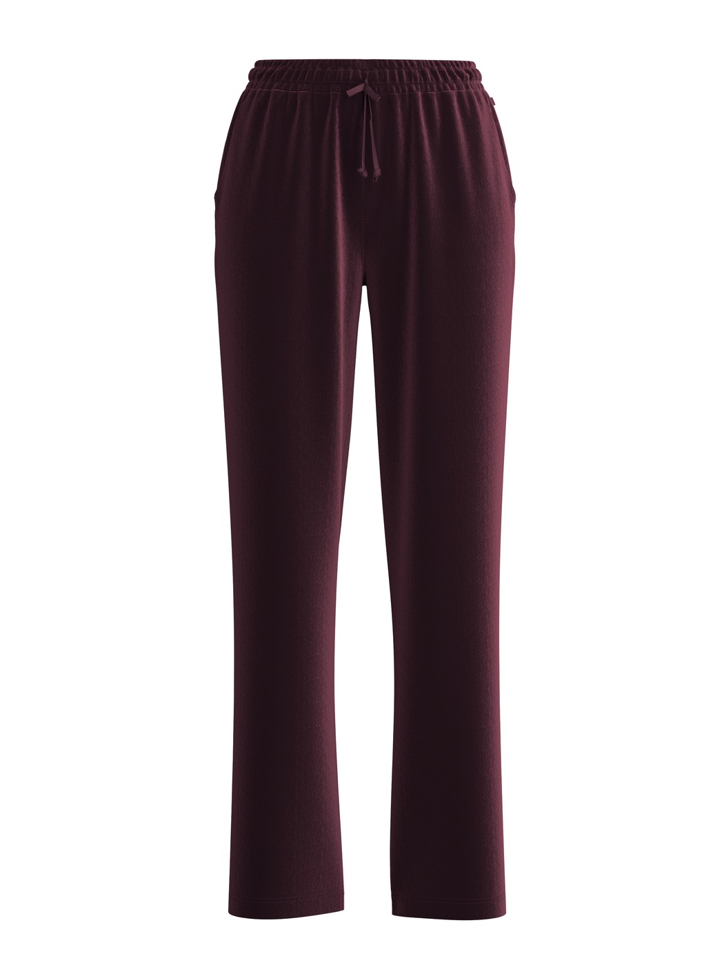 Damen - Loungehose aus Velours aus Baumwolle in Rot, Einfarbig aus Serie Lounge Velours von CALIDA