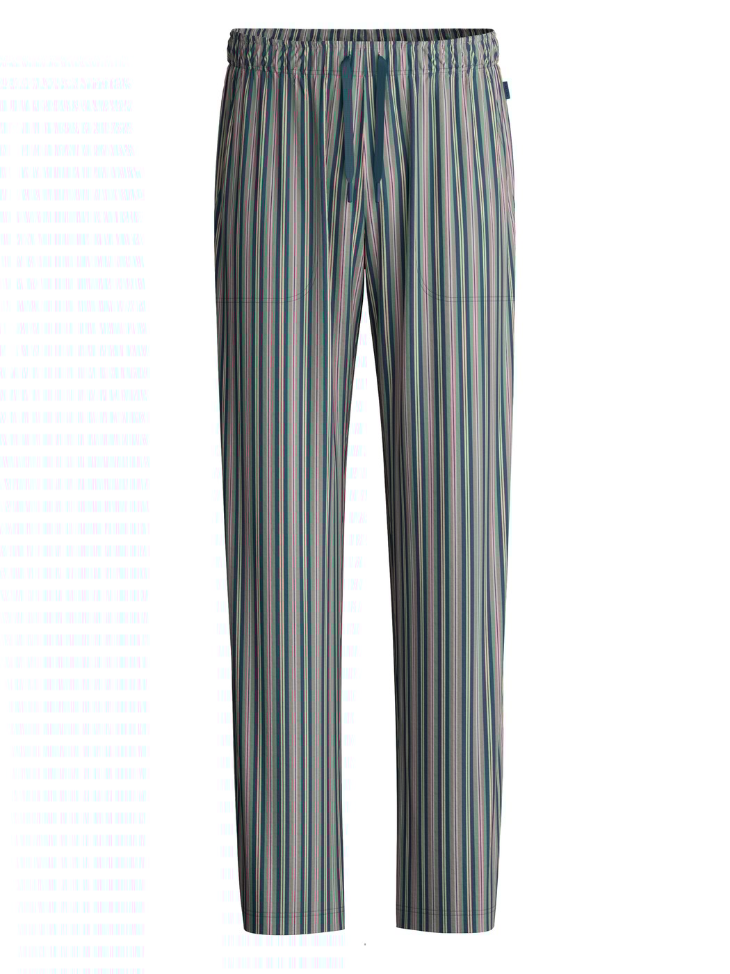 Men - Pyjama Bottoms with Side Pockets made of 100% Cotton in Green, Striped, from the RMX Sleep Leisure series by CALIDA