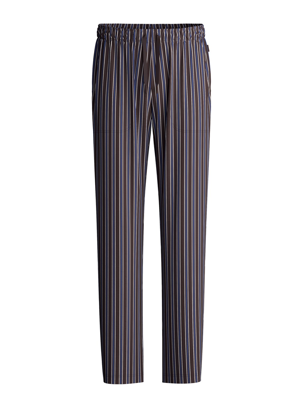 Men - Pyjama Bottoms with Side Pockets made of 100% Cotton in Brown, Striped, from the RMX Sleep Weekend series by CALIDA