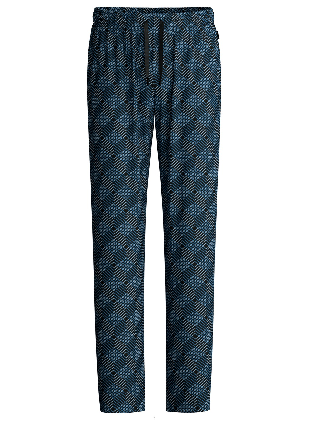 Herren - Pyjamahose mit Seitentaschen aus 100% Baumwolle in Schwarz, Gemustert aus Serie RMX Sleep Leisure von CALIDA