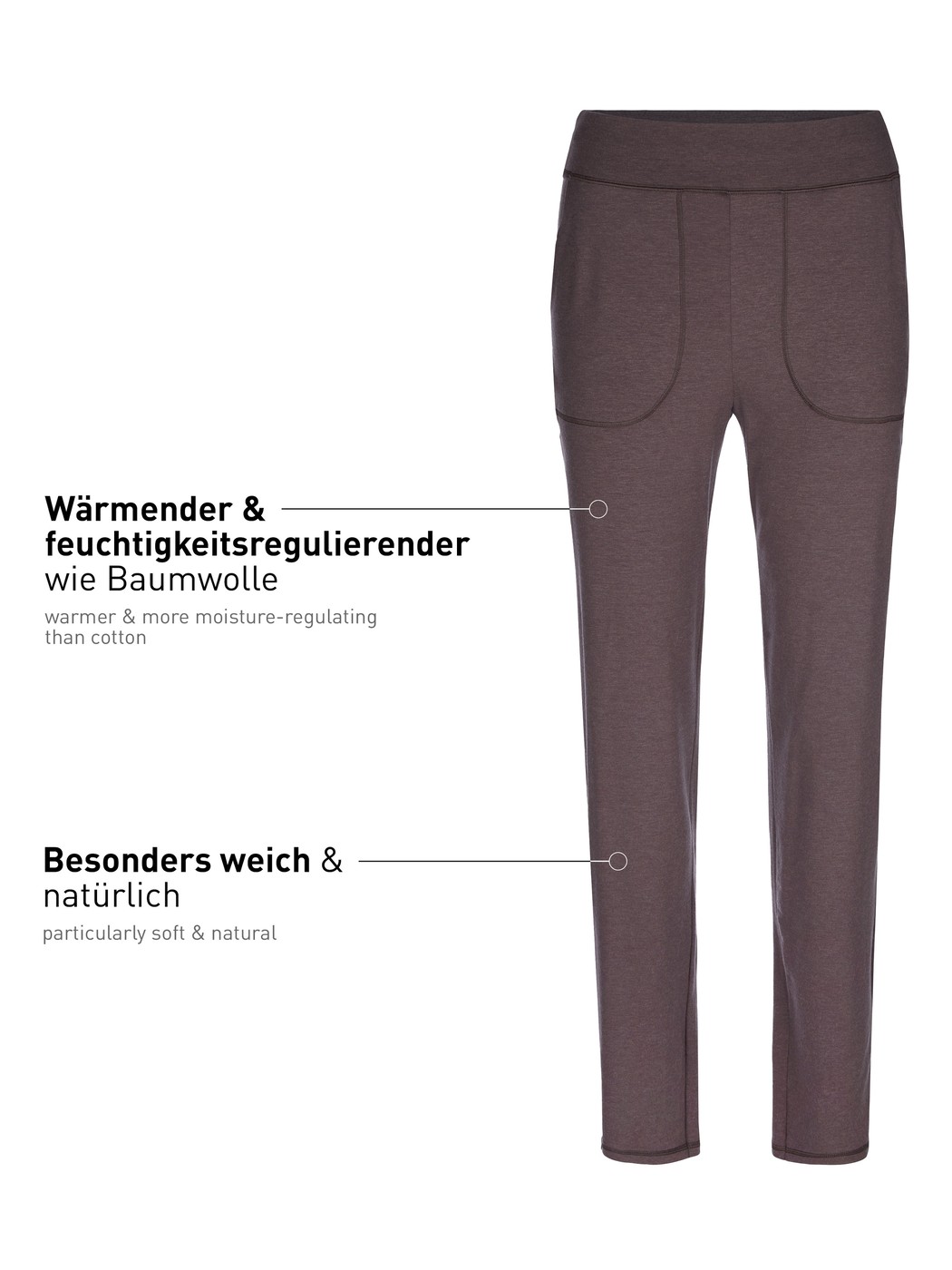 Damen - Pyjamahose mit Seitentaschen aus Lyocell in Violett, Einfarbig aus Serie DSW Warming von CALIDA