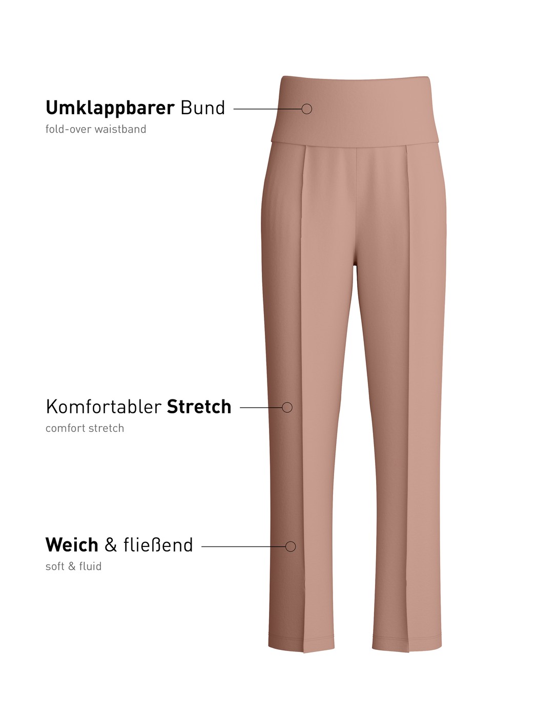 Donna - Pantaloni da casa in Modal di colore Marrone, Tinta unita, della serie Natural Loungewear di CALIDA