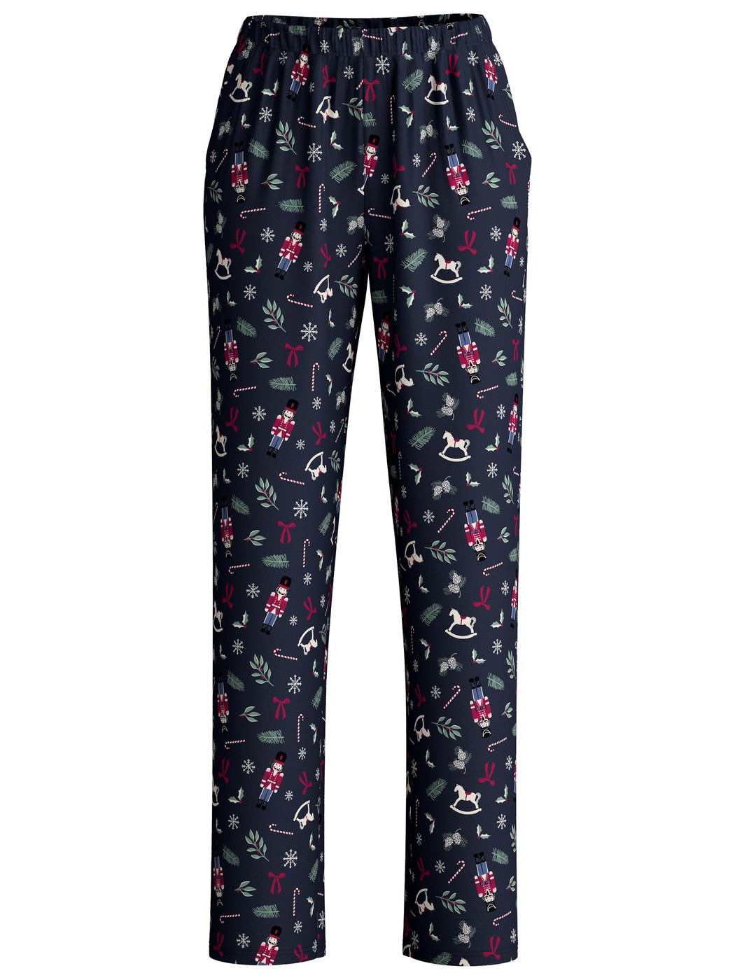 Damen - Pyjamahose mit Seitentaschen aus 100% Baumwolle in Blau, Gemustert aus Serie Favourites Holidays von CALIDA