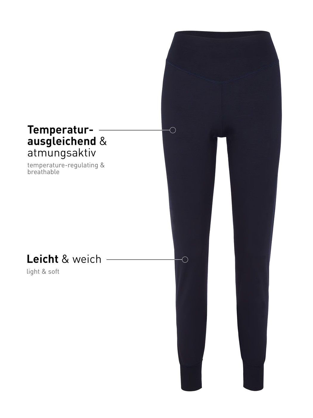 Femme - Bas de pyjama avec poignets en Modal de couleur Bleu, Unicolore, de la série DSW Balancing de CALIDA