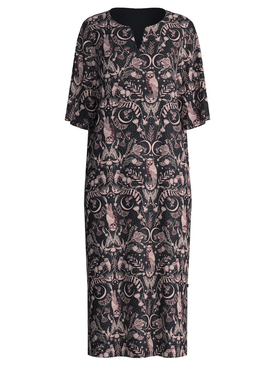 Damen - Nachthemd aus Tencel™, Modal und Seide , Länge 120 cm aus Modal in Schwarz, Gemustert aus Serie Favourites Seduction von CALIDA