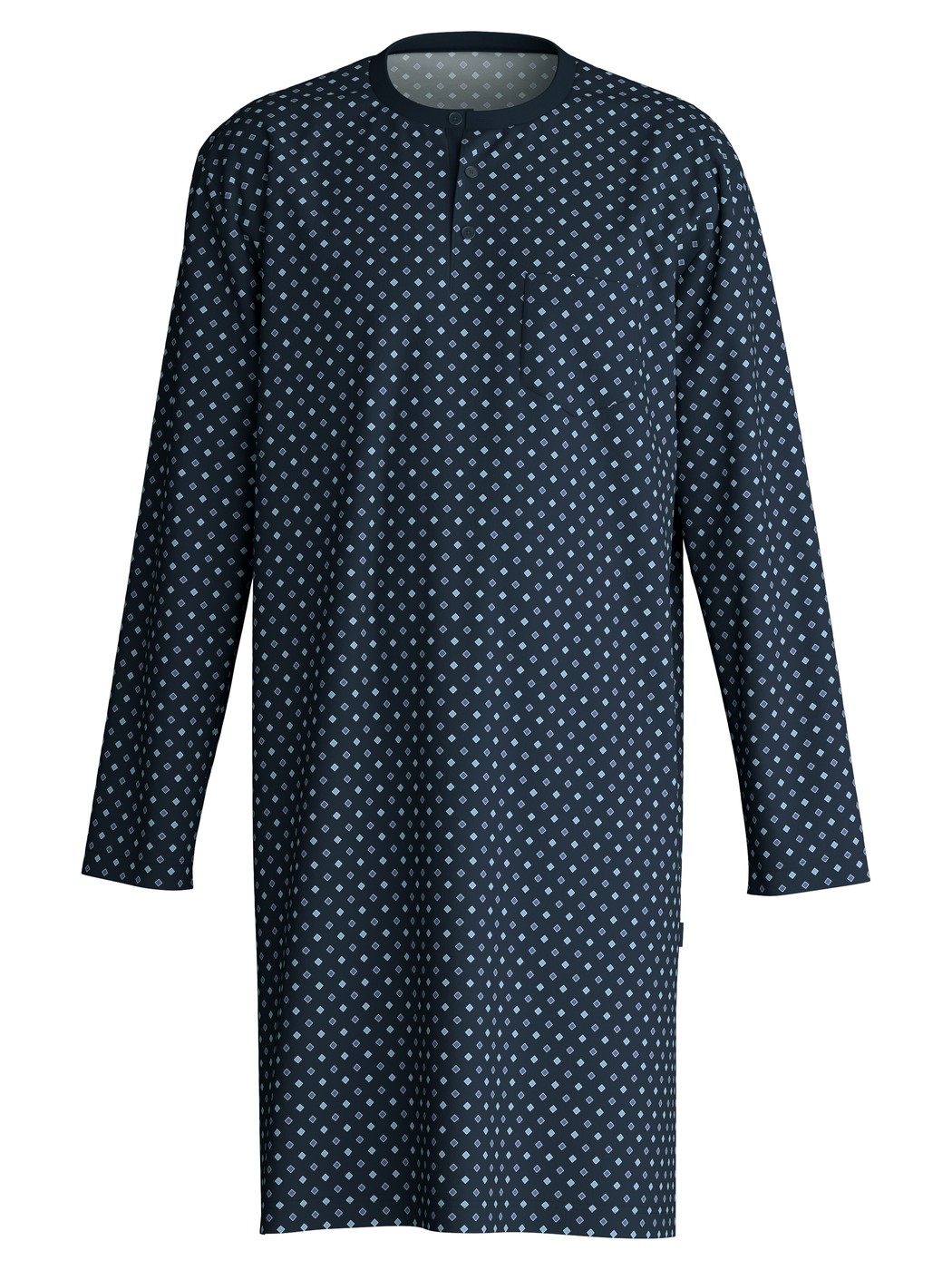 Homme - Chemise de nuit en 100% coton de couleur Bleu, À motifs, de la série Relax Streamline de CALIDA