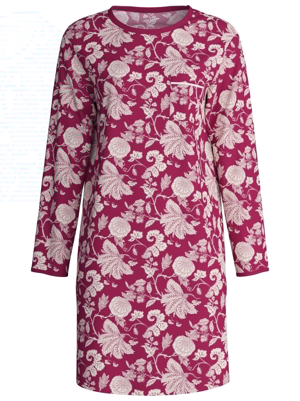 Damen - Langarm-Nachthemd, Länge 95 cm aus 100% Baumwolle in Violett, Floral aus Serie Sweet Dreams von CALIDA