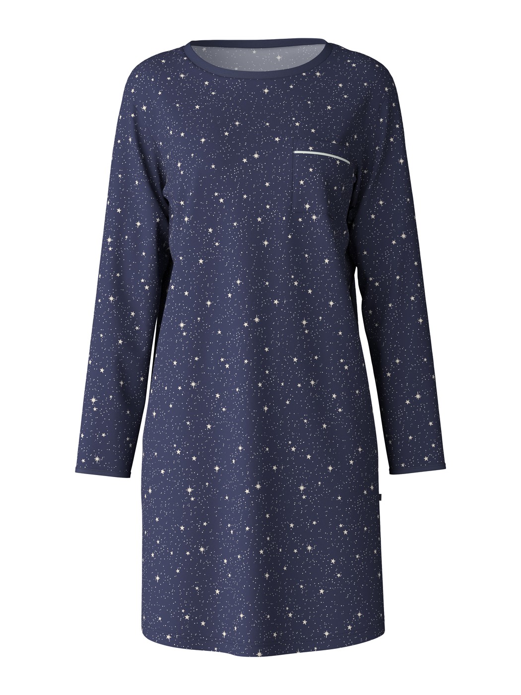 Long-sleeved nightdress, length 95 cm