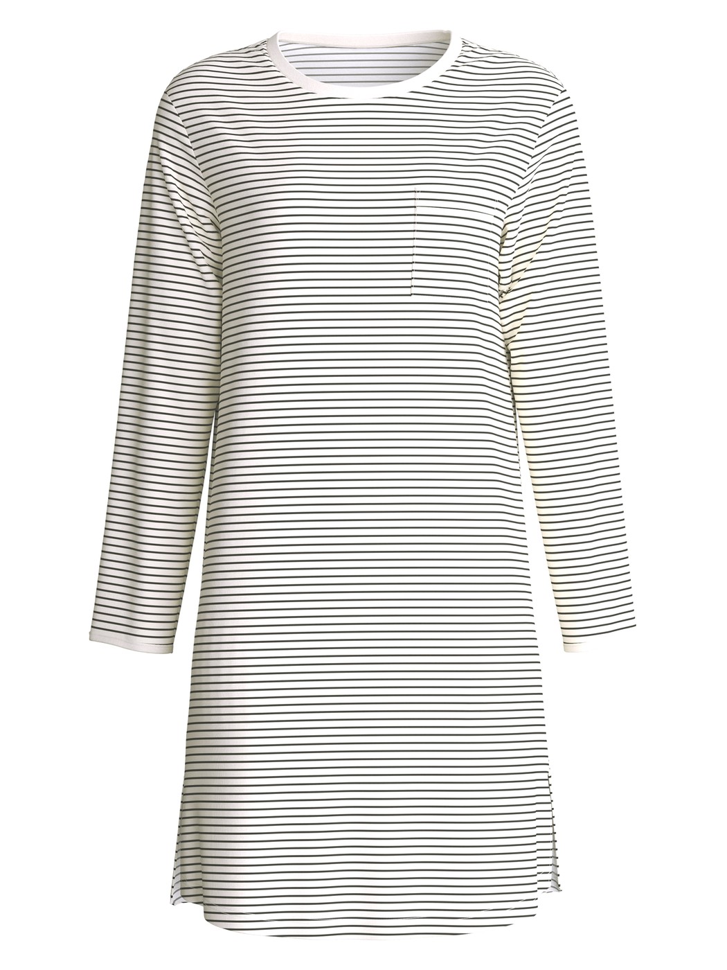 Damen - Langarm-Nachthemd, Länge 95 cm aus 100% Baumwolle in Beige, Gestreift aus Serie Sweet Dreams von CALIDA