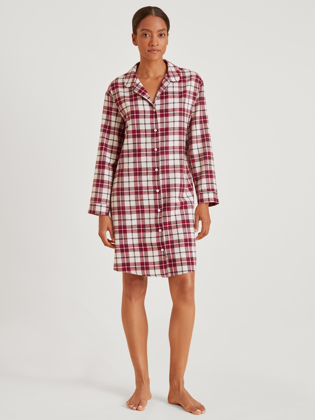 Flannel nightdress, length 95 cm