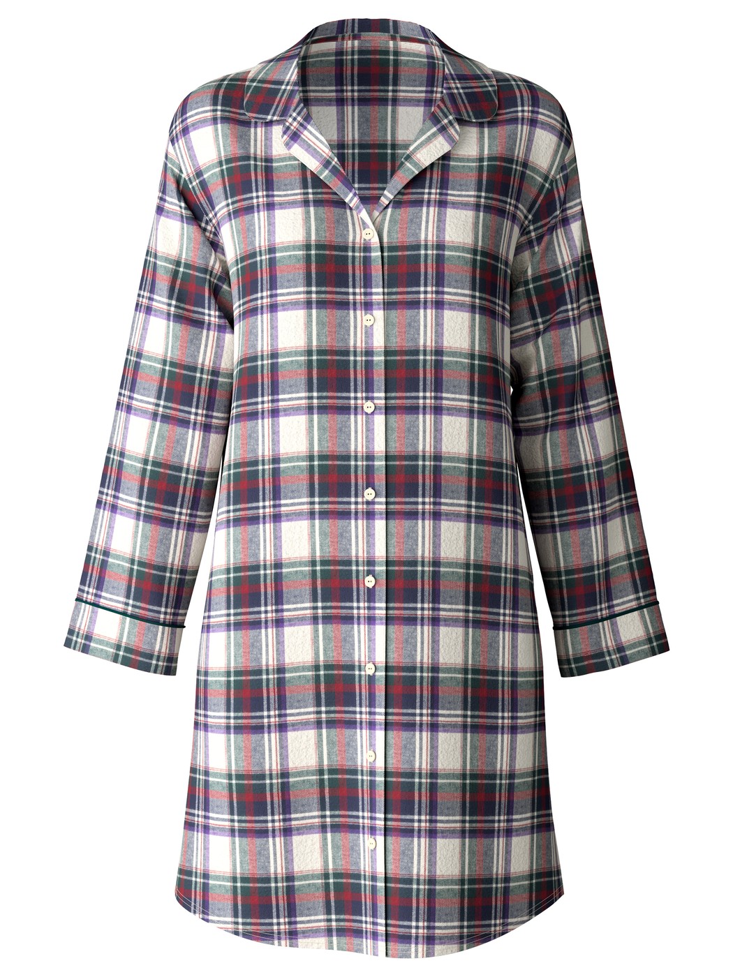 Camicia da notte in flanella, lunghezza 95 cm