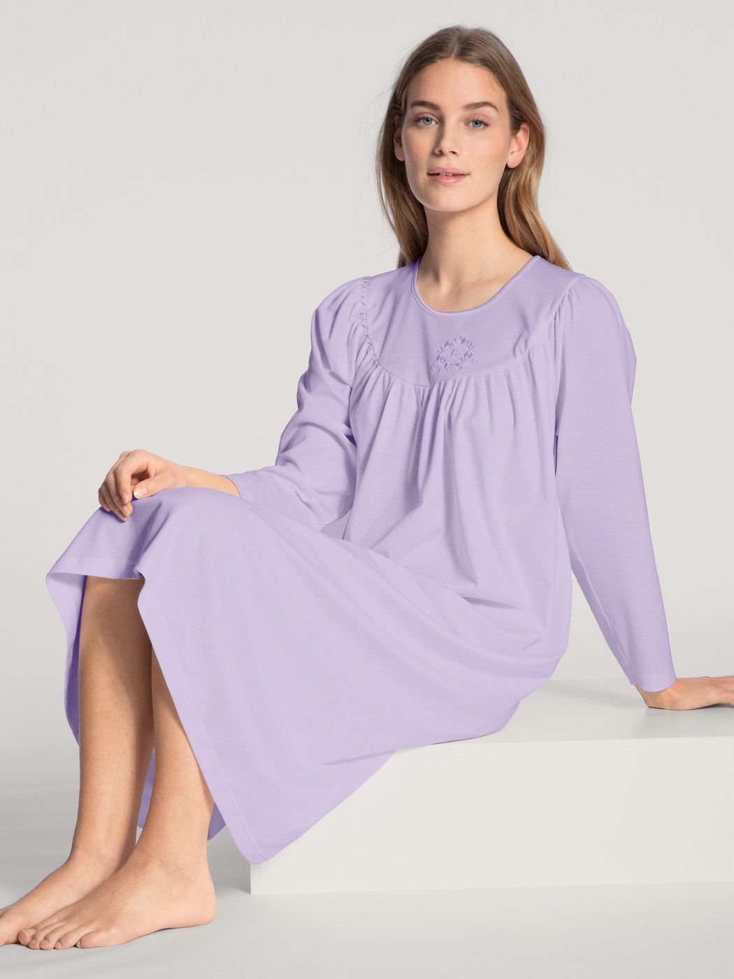 Camicia da notte a maniche lunghe, lunghezza 120 cm