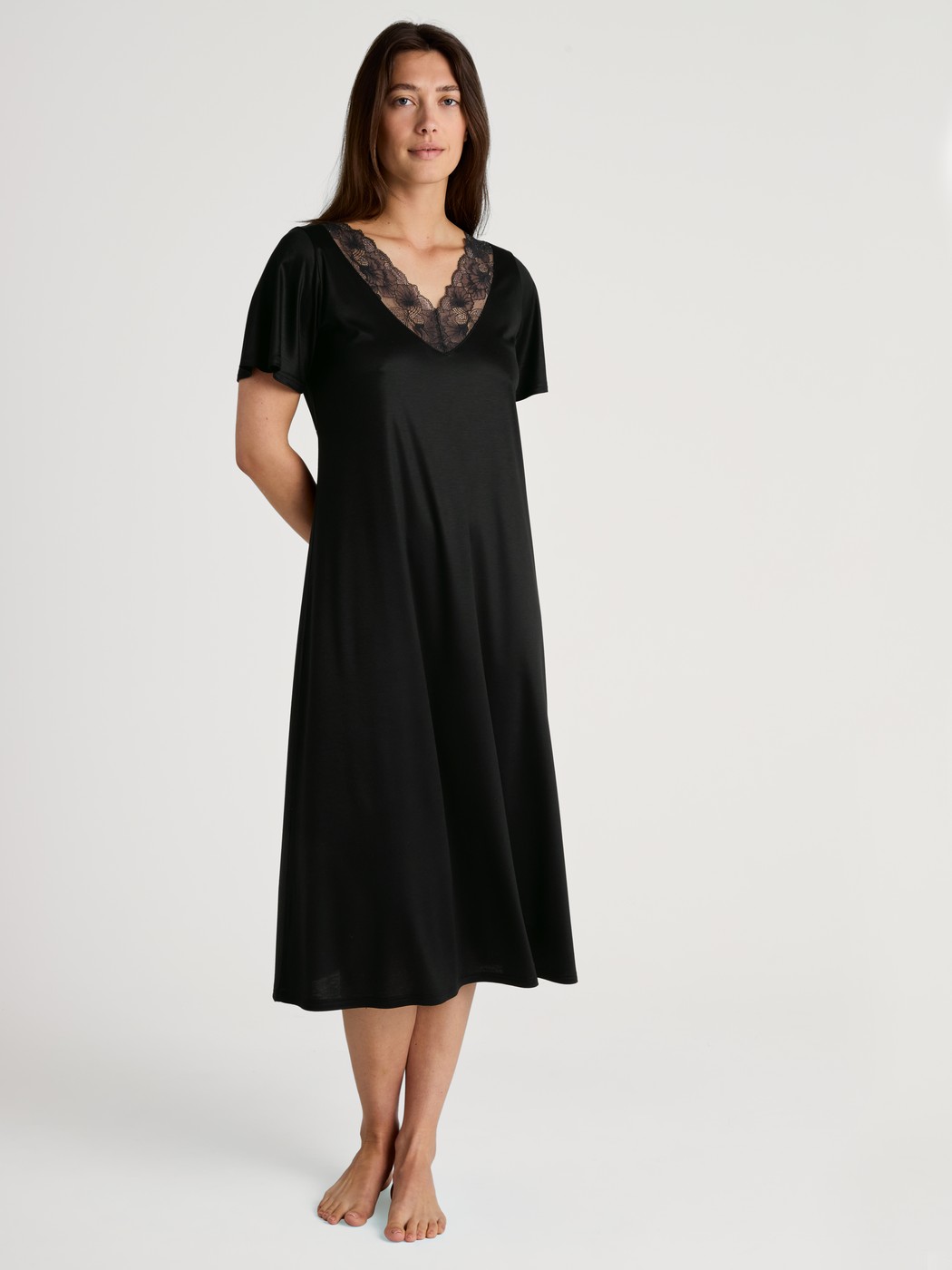 Short-sleeved nightdress, length 120 cm